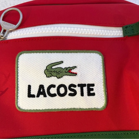 New Lacoste Poppy Red Bathroom Toiletry Travel Bag - Picture 2 of 7